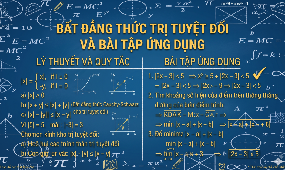 Bất đẳng thức trị tuyệt đối và bài tập ứng dụng