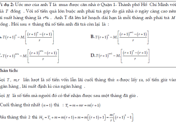 Bài toán lãi suất ngân hàng trong chuyên đề toán thực tế