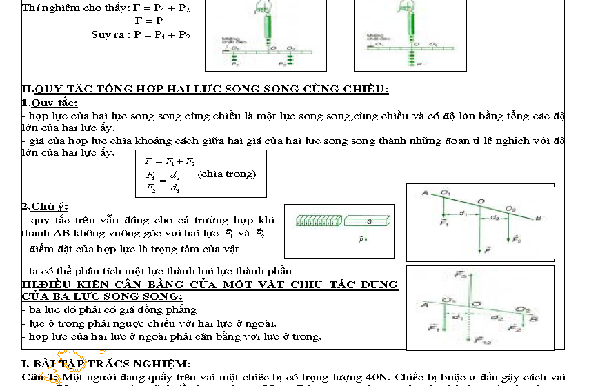 Lý thuyết cân bằng và chuyển động vật rắn lý 10 chương 3