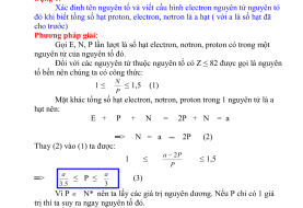 Các dạng bài tập thường gặp chương nguyên tử - Hóa 10