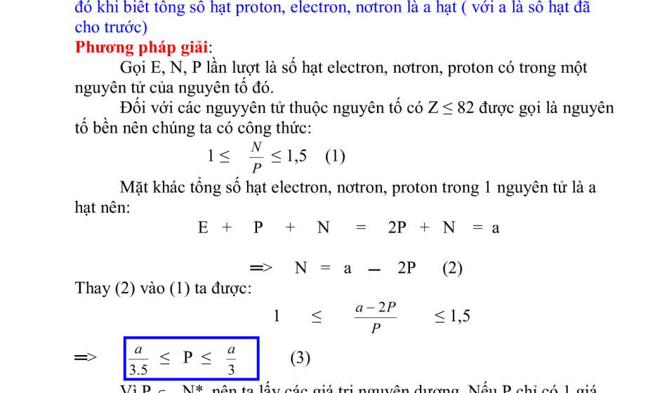 Các dạng bài tập thường gặp chương nguyên tử – Hóa 10