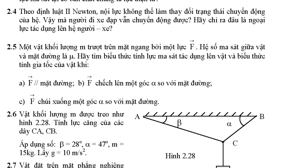 Lý thuyết động lực học chất điểm – Vật lý 10 – chương 2