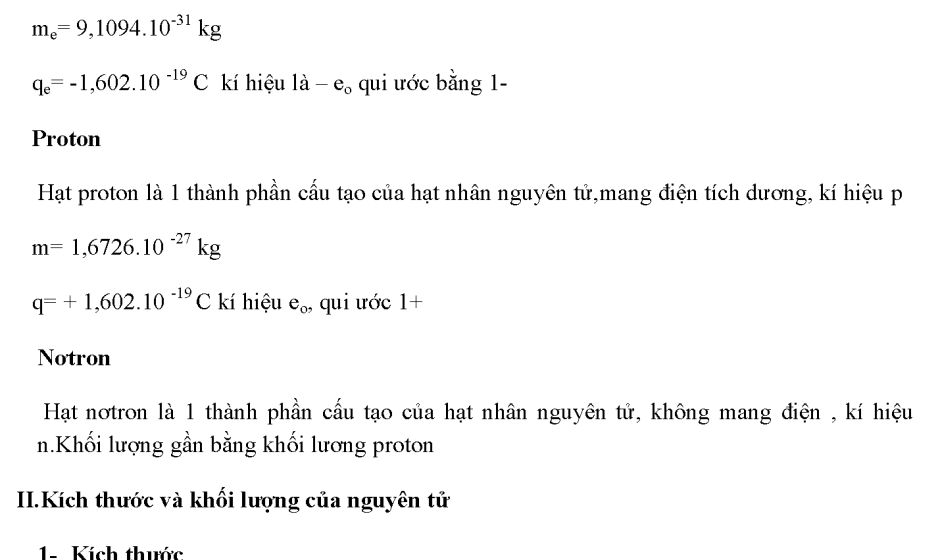 Tóm tắt lý thuyết hóa học 10 Học Kì 1