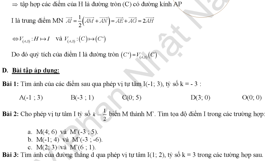 Phép quay và phép vị tự lớp 11 – Bài tập có lời giải