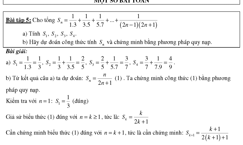 Phương pháp qui nạp toán học – Bài tập có lời giải chi tiết