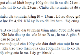 Bài tập về lực đàn hồi của lò xo có lời giải chi tiết