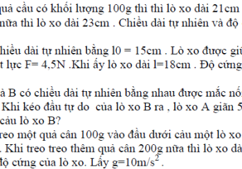 Bài tập về lực đàn hồi của lò xo có lời giải chi tiết