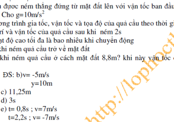 Bài toán về chuyển động ném ngang có lời giải chi tiết