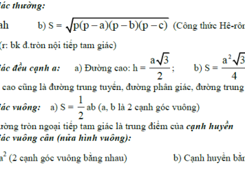 Công thức hình học 12 đầy đủ chi tiết nhất file pdf
