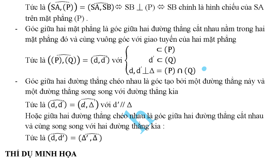 Góc giữa hai đường thẳng chéo nhau và bài tập ứng dụng
