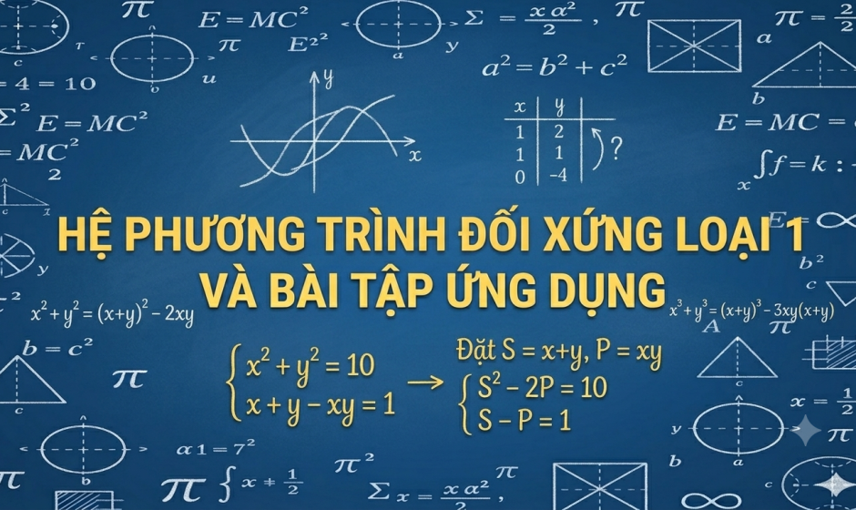 Hệ phương trình đối xứng loại 1 và bài tập ứng dụng
