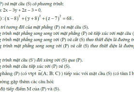 Phương trình mặt phẳng trong không gian và bài tập