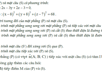 Phương trình mặt phẳng trong không gian và bài tập