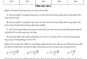 Trắc nghiệm quan hệ song song trong không gian