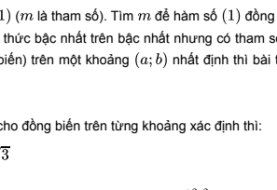 Tìm m để hàm số nghịch biến trên khoảng và bài tập