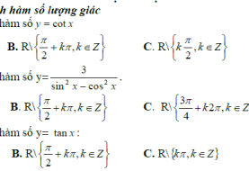 Trắc nghiệm lượng giác 11 đầy đủ có phân dạng rõ ràng