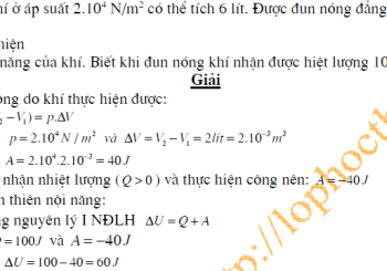 Các nguyên lý nhiệt động lực học và bài tập ứng dụng